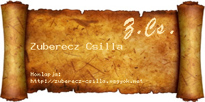 Zuberecz Csilla névjegykártya